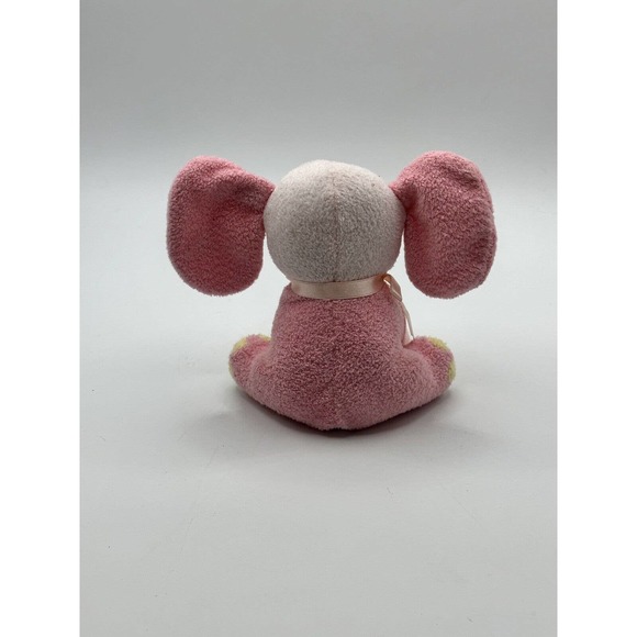 Pink ELEPHANT 6" Plush Rattle Stuffed Animal Toy by Burton + Burton - Picture 2 of 2